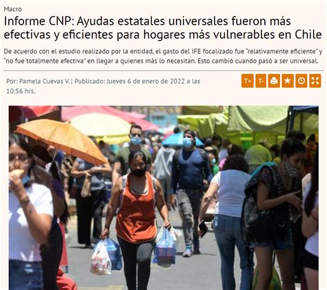 Informe CNP Ayudas estatales universales fueron más efectivas y