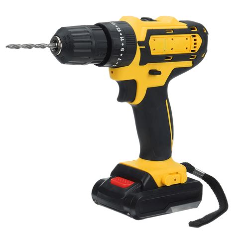 Cordless Rechargeable Electric Drill Screwdriver Led Portable Metal Wood Drilling Tool W 1 2p