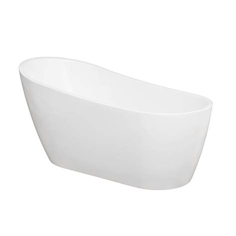 Casainc 31 In X 63 In White Acrylic Oval Center Drain Freestanding