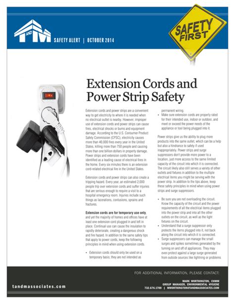 Extension Cords And Power Strip Safety