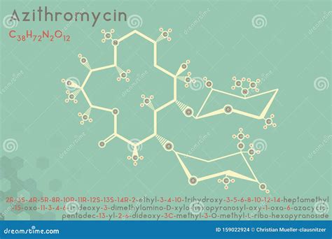 Infographic Of The Molecule Of Azithromycin Stock Vector Illustration