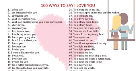 100 Ways To Say I Love You Esl Buzz