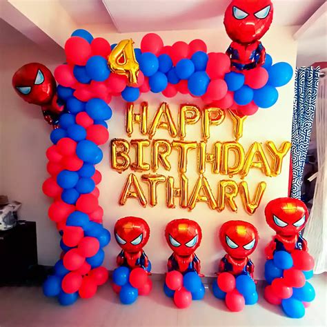 Red And Blue Spiderman Decoration Balloon Decoration In Ahmedabad