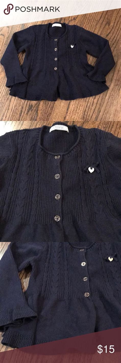 Mayoral Navy Beautiful Ruffle Hemmed Cardigan Gorgeous Navy Cardigan