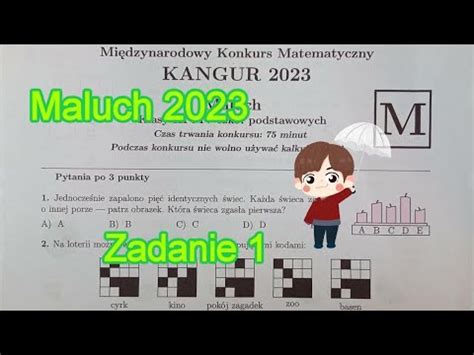 Maluch Zadanie Kangur Matematyczny Klasy Iii I Iv Klasa I