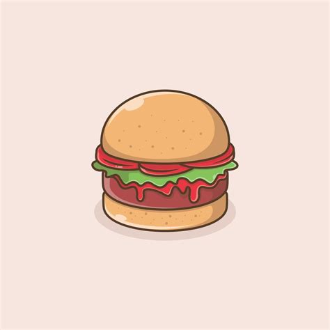 cute cartoon burger 20791887 Vector Art at Vecteezy