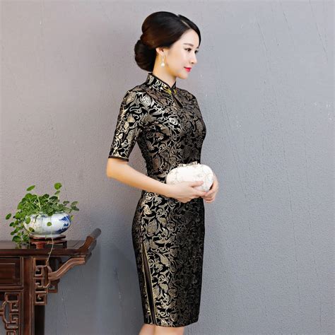 Sexy Vintage Women Short Sleeve Qipao 2019 Chinese Cheongsam Tight