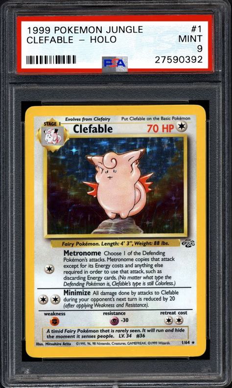 1999 Nintendo Pokemon Jungle Clefable Holo Psa Cardfacts®