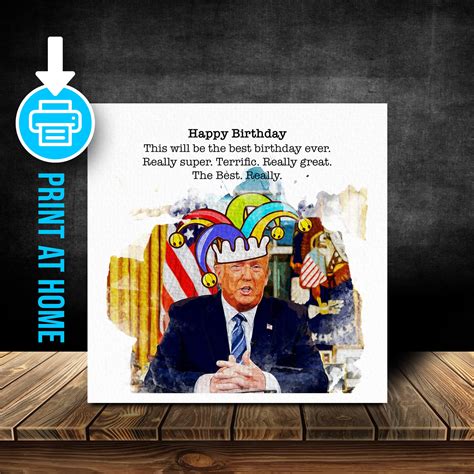 Donald Trump Birthday Card Digital Download - Etsy