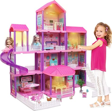 Beefunni 36 inch Dollhouse Playset Girl Toys, 11 Rooms with Doll Toy ...