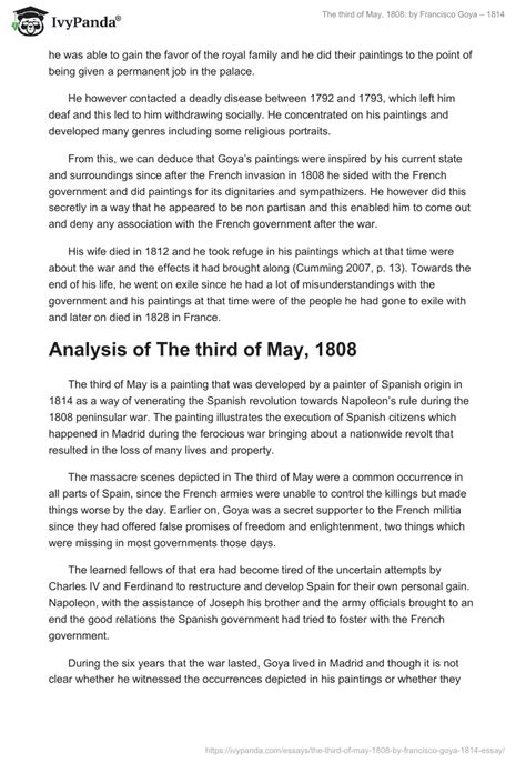 The Third Of May 1808 By Francisco Goya 1814 1932 Words Essay