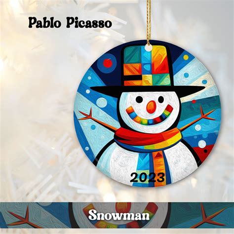 Snowman 2023 Ornament Pablo Picasso Christmas Decoration Etsy