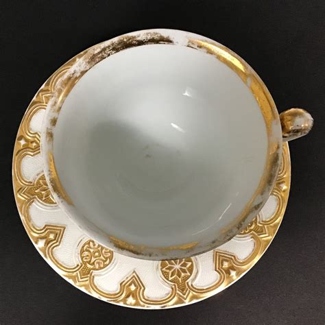 Th Century Meissen Porcelain Cup And Saucer With Gold Etsy