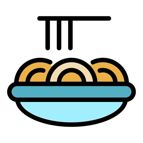 El Icono Del Cuenco De Comida Caliente Contorno Del Icono Vectorial Del