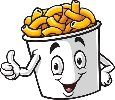 Cup Of Macaroni Mascot Character Giving Thumb Up Vector Art At