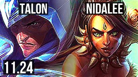 TALON Vs NIDALEE JNG Rank 3 Talon Rank 8 14 3 4 Godlike KR