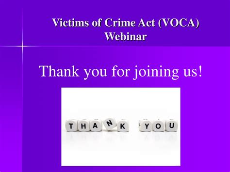 Ppt Victims Of Crime Act Voca Webinar Powerpoint Presentation Free