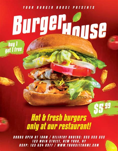 Download The Free Burger House Psd Flyer Template For Photoshop