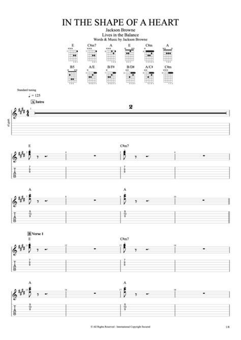 In The Shape Of A Heart Tab By Jackson Browne Guitar Pro Full Score