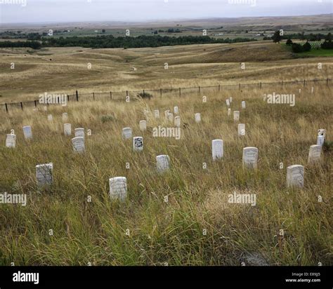 Cemetery On Last Stand Hill Little Bighorn Battlefield Custers Stock