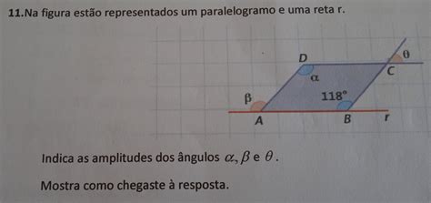 Solved Na Figura Est O Representados Um Paralelogramo E Uma Reta R