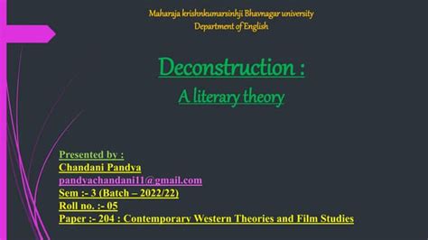 Deconstruction A Literary Theory Ppt Free Download