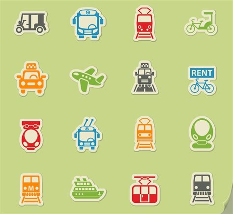 Premium Vector Public Transport Icon Set