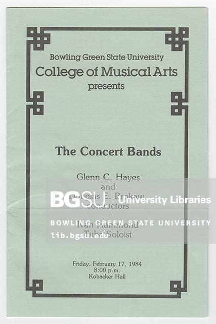 The Concert Bands Collections College Of Musical Arts Programs