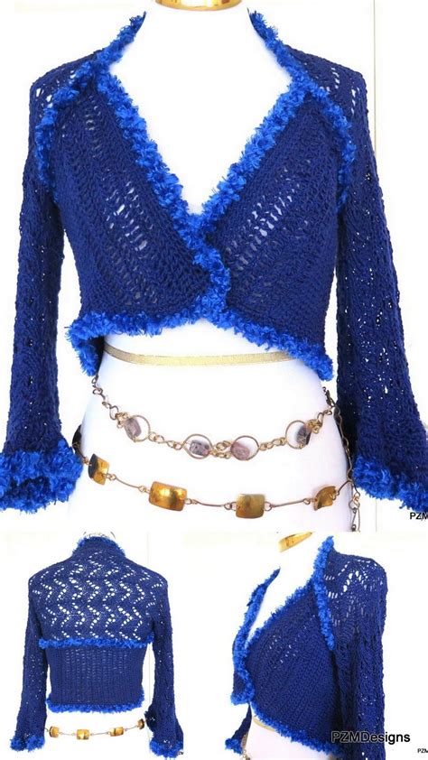 Boho Chic Shrug Shrugs Handknit Blue Royalblue Cottonshrug Bohochic Bohemianstyle