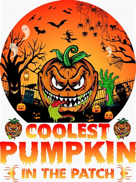 Coolest Pumpkin In The Patch Design Sticker For Sale By