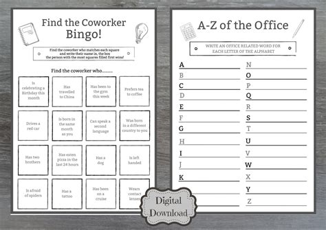 Office Games Pack Coworker Team Building Ice Breaker Etsy