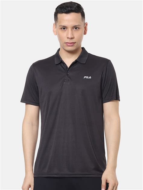 Buy FILA Men Black Solid Polo Collar T Shirt - Tshirts for Men 13954968 ...