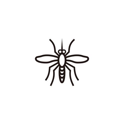 Mosquito insect minimalist line art logo icon vector illustration