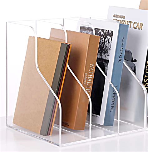 SANRUI Clear Acrylic Magazine File Holder Desk Organizer File Folder