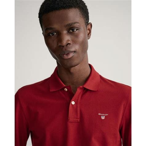 Gant Gant Long Sleeve Original Rugger Polo Shirt Mens Long Sleeve