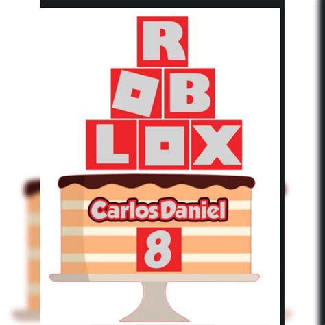 Arte Digital Topper De Bolo Roblox Em Camadas Elo