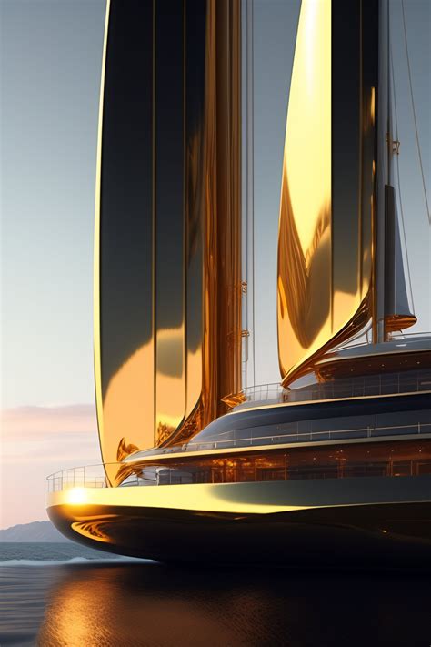 Lexica Mega Yacht Gold Sharp Details Sharp Focus Elegant Highly