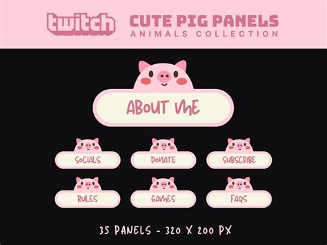 Pink Twitch Panels Cute Twitch Panels Cute Pig Twitch Panels Kawaii ...