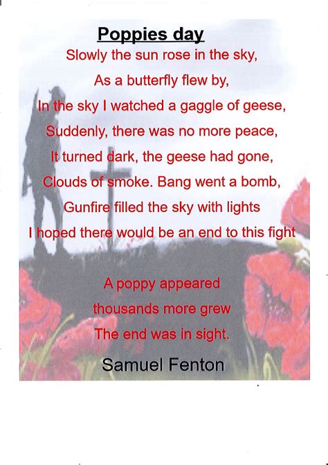 Remembrance Day Poems Ks1