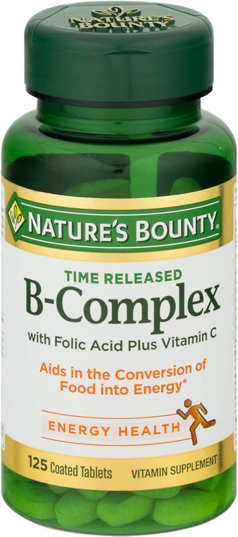 Nature S Bounty B Complex With Folic Acid Plus Vitamin C Tablets