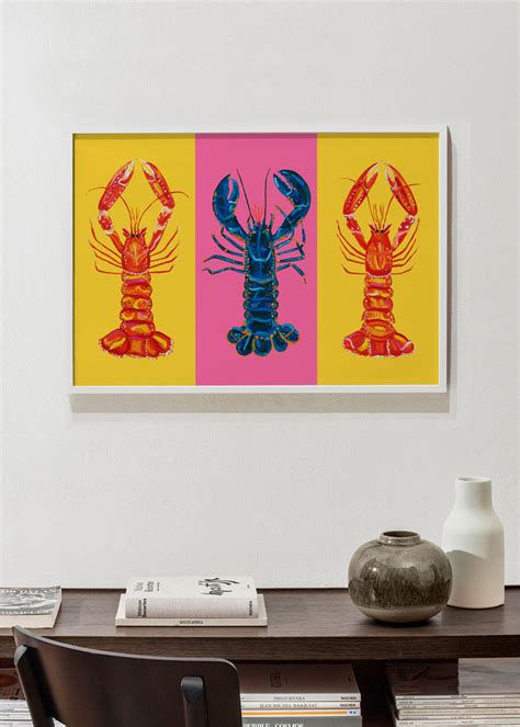 Affiche Style Scandinave Lobster Langoustines Pop Art 2 Alice Straker