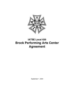 Fillable Online Iatse Iatse Local Brock Performing Arts Center