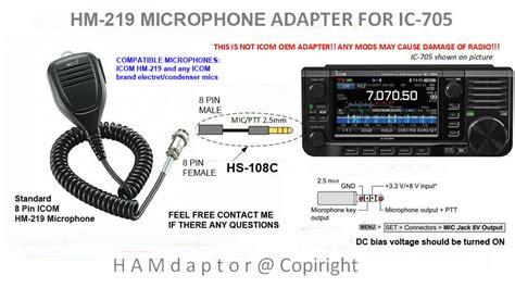 Pin Round Icom Hm Microphone Adapter Hs C For Icom Ic Ebay