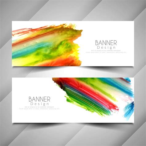 Abstract Modern Colorful Watercolor Banners Template Set 281039 Vector