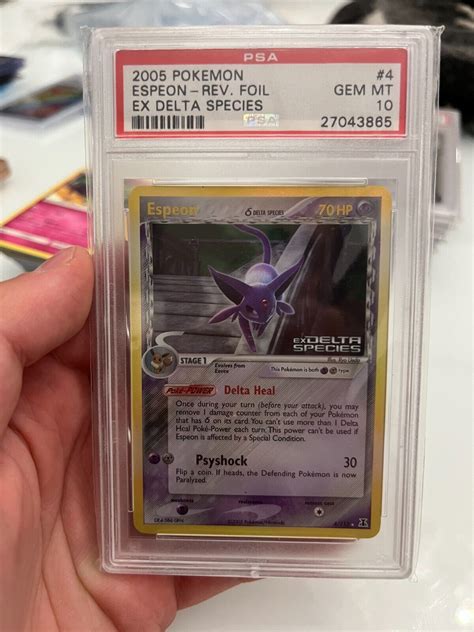 Psa Gem Mint Espeon Holo Rare Ex Delta Species Pokemon Card