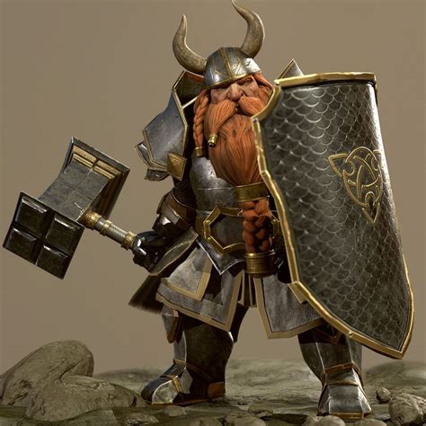 m Dwarf Fighter Plate Armor Helm Shield WarHammer mountains underdark ...