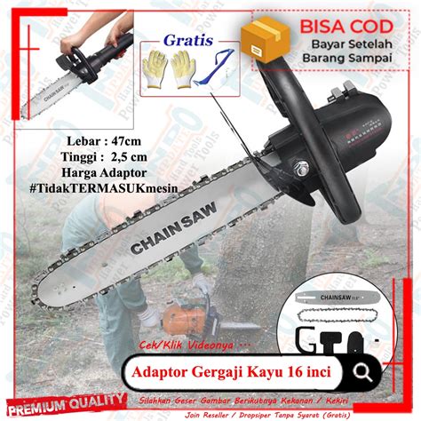 Jual Adaptor Gergaji Listrik Tangan Kayu Belah Pohon Adapter Chainsaw