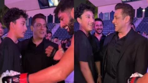 Salman Introduces Sanjay Dutt S Son Shahraan At Karate Event In Dubai