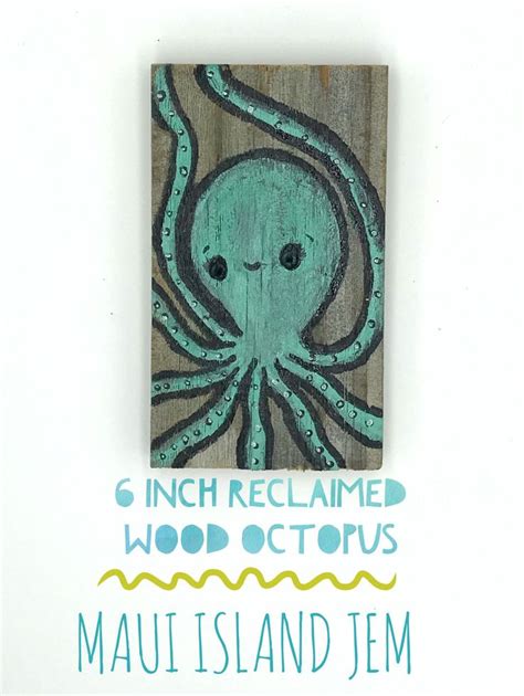 Reclaimed Wood Octopus Wall Art Wood Plank Octopus 6 Inch Maui - Etsy