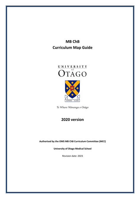 Pdf Mb Chb Curriculum Map Guide Otago Dokumen Tips